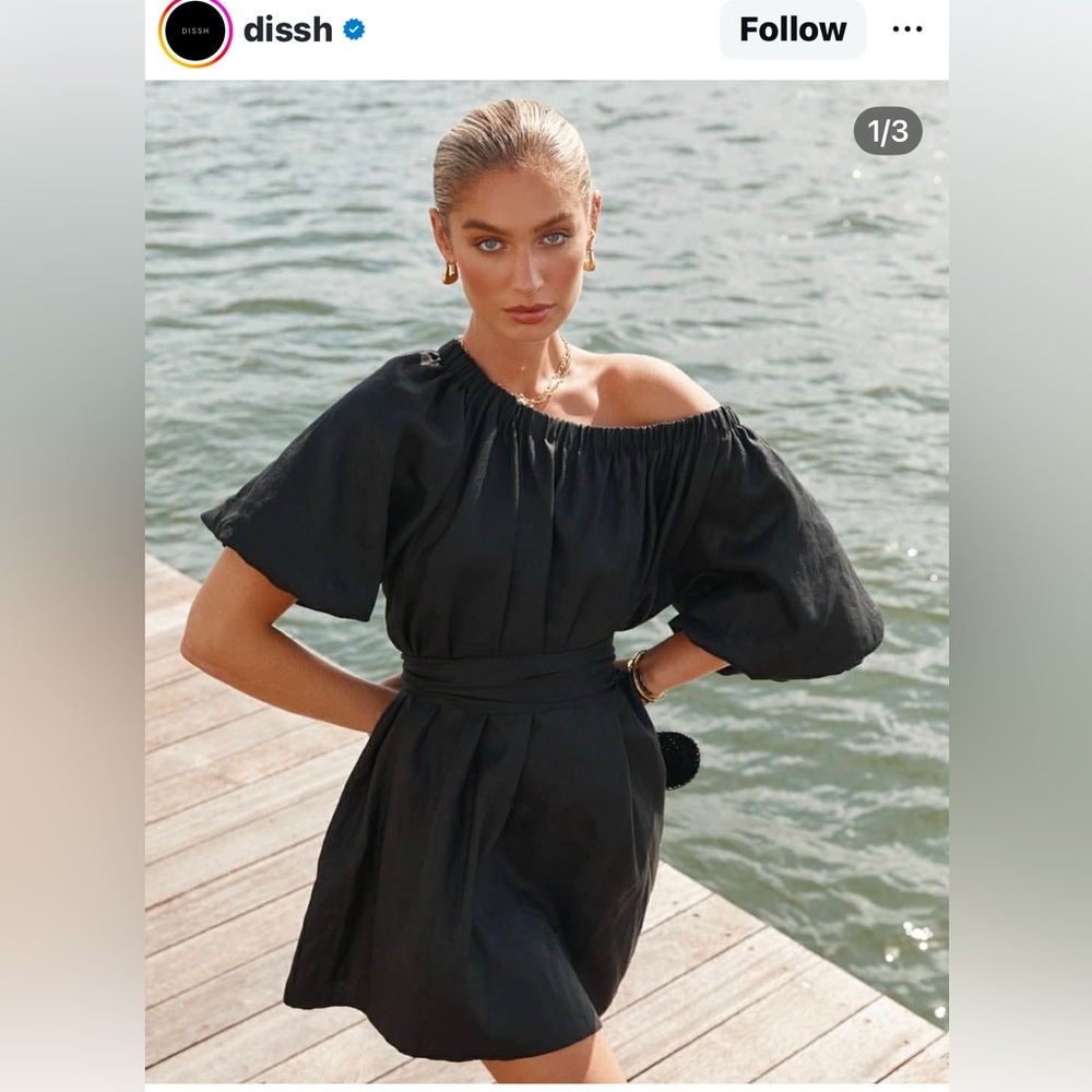 DISSH PIP DRESS SIZE 6 BLACK